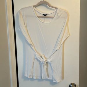 Express white ribbed top with front or back tie size XL